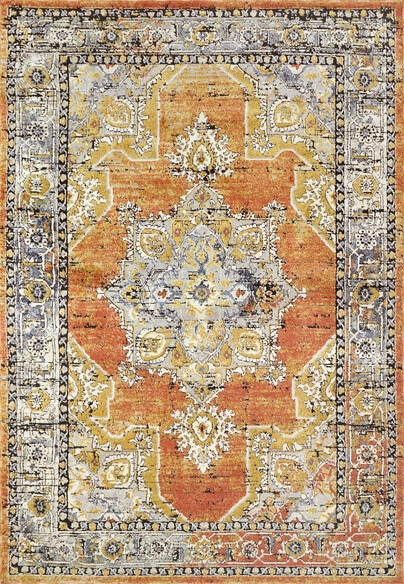 Dynamic Rugs MABEL 4093-359 Rust and Navy and Multi